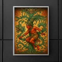 Mayan king Pakal descending world tree vision poster 5