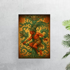 Mayan king Pakal descending world tree vision poster 7