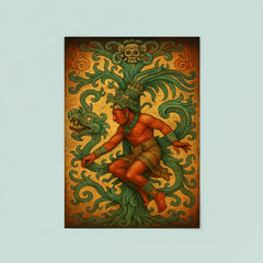 Mayan king Pakal descending world tree vision poster 8