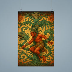 Mayan king Pakal descending world tree vision poster 9
