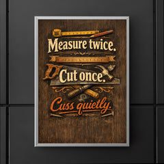 Measure twice Cut once Cuss quietly poster 5