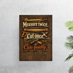 Measure twice Cut once Cuss quietly poster 7