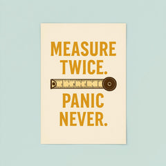 Measure twice Panic never poster 8