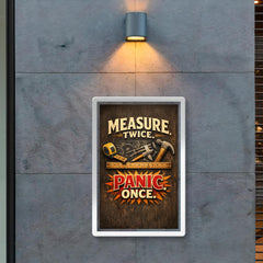 Measure twice Panic once poster 2