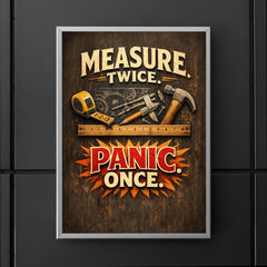 Measure twice Panic once poster 5
