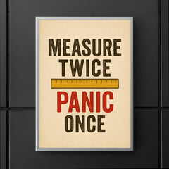 Measure twice Panic once poster 5