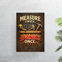 Measure twice Panic once poster 7