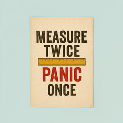 Measure twice Panic once poster 8