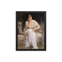 Meditation by Charles Amable Lenoir, 1899 framed print on a plain backdrop in size 12"x16".