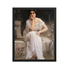 Meditation by Charles Amable Lenoir, 1899 framed print on a plain backdrop in size 16"x20".