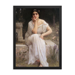 Meditation by Charles Amable Lenoir, 1899 framed print on a plain backdrop in size 18"x24".