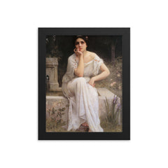 Meditation by Charles Amable Lenoir, 1899 framed print on a plain backdrop in size 8"x10".