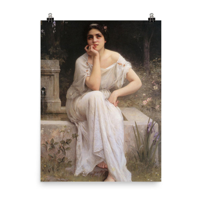 Meditation by Charles Amable Lenoir, 1899 poster on a plain backdrop in size 8