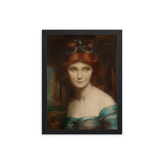 Medusa by Winifred Hope Thomson, 1896 framed print on a plain backdrop in size 12"x16".