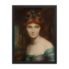Medusa by Winifred Hope Thomson, 1896 framed print on a plain backdrop in size 18"x24".