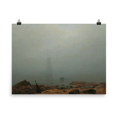 Meeresstrand im Nebel by Caspar David Friedrich, 1807 poster on a plain backdrop in size 8"x10".