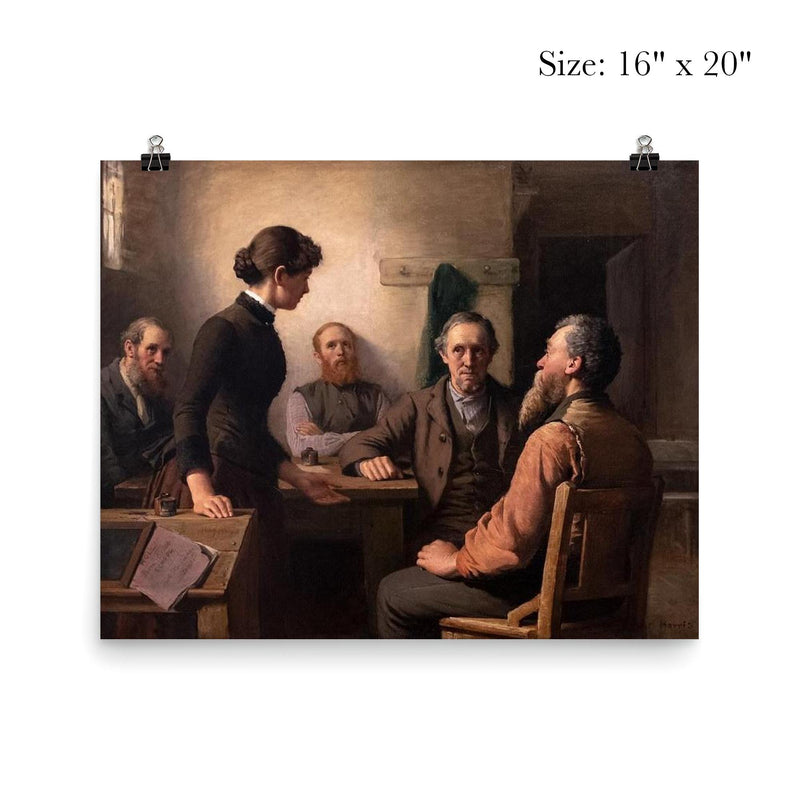 Meeting of the School Board Trustees by Robert Harris, 1885 poster 2