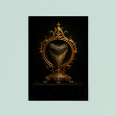 Megalodon tooth reliquary on black velvet altar poster 8