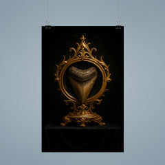 Megalodon tooth reliquary on black velvet altar poster 9