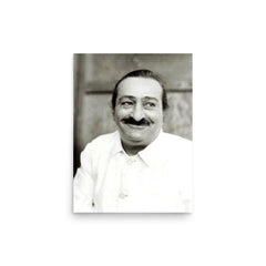 Meher Baba poster on a plain backdrop in size 12"x16".
