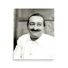 Meher Baba poster on a plain backdrop in size 16"x20".