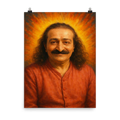 Meher Baba poster on a plain backdrop in size 8"x10".