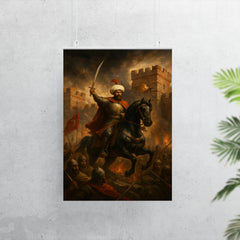 Mehmed II before breached Constantinople wall poster 7
