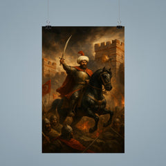 Mehmed II before breached Constantinople wall poster 9