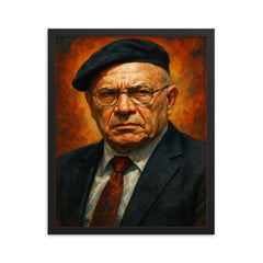 Meir Dagan framed print on a plain backdrop in size 16"x20".