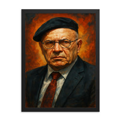 Meir Dagan framed print on a plain backdrop in size 18"x24".