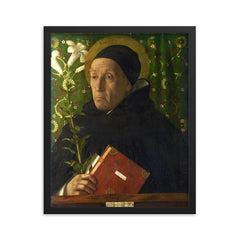 Meister Eckhart framed print on a plain backdrop in size 16"x20".