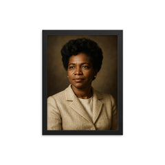 Melba Roy Mouton framed print on a plain backdrop in size 12"x16".