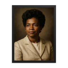 Melba Roy Mouton framed print on a plain backdrop in size 18"x24".