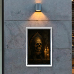 Memento mori bishop's mitre beside extinguished candles poster 2