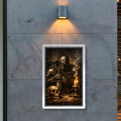 Memento mori knight beside extinguished candle poster 2