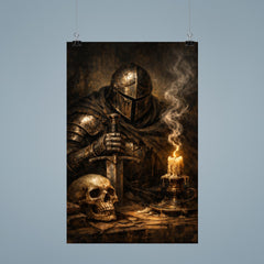 Memento mori knight beside extinguished candle poster 9