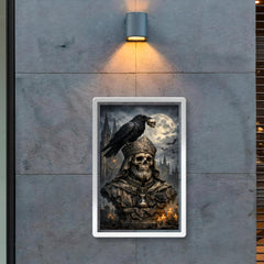 Memento mori raven atop cathedral bust poster 2