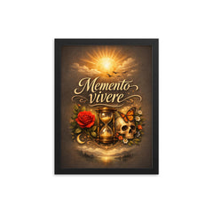 Memento vivere framed print on a plain backdrop in size 12"x16".