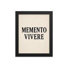 Memento vivere framed print on a plain backdrop in size 8"x10".