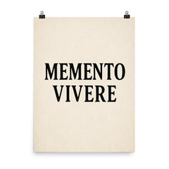 Memento vivere poster on a plain backdrop in size 8"x10".