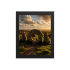 Men an Tol Cornwall England framed print on a plain backdrop in size 8"x10".