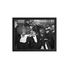 Men Celebrating the End of Prohibition, December 5, 1933 framed print on a plain backdrop in size 12"x16".
