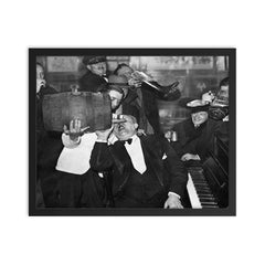 Men Celebrating the End of Prohibition, December 5, 1933 framed print on a plain backdrop in size 16"x20".