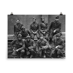 Men of the 369th Regiment (15th New York) Awarded Croix de Guerre for Gallantry in WWI, 1918 poster on a plain backdrop in size 8"x10".