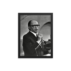 Menachem Begin framed print on a plain backdrop in size 12"x16".