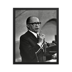 Menachem Begin framed print on a plain backdrop in size 16"x20".