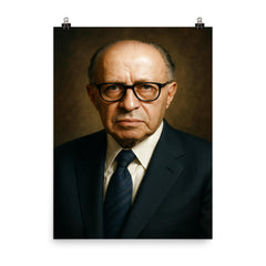 Menachem Begin portrait poster on a plain backdrop in size 8"x10".