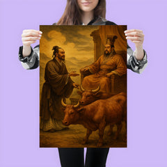Mencius before a king with oxen poster 3