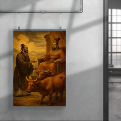Mencius before a king with oxen poster 4