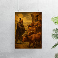 Mencius before a king with oxen poster 7